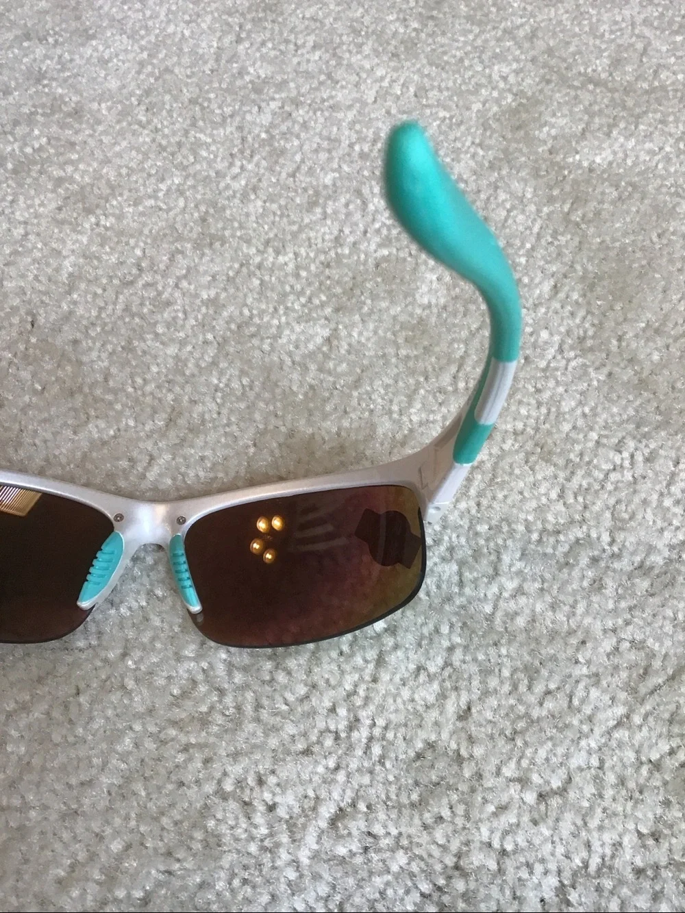 Piranha Sunglasses, White/Teal with Rainbow Mirrored Lenses, 100% UVA/UVB Protct